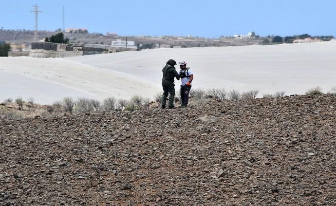 10/04/2019 SAN BARTOLOME DETIRAJANA. Simulacro accidente aéreo del Ejercito del Aire.  Fotógrafa: YAIZA SOCORRO.  | 10/04/2019 | Fotógrafo: Yaiza Socorro