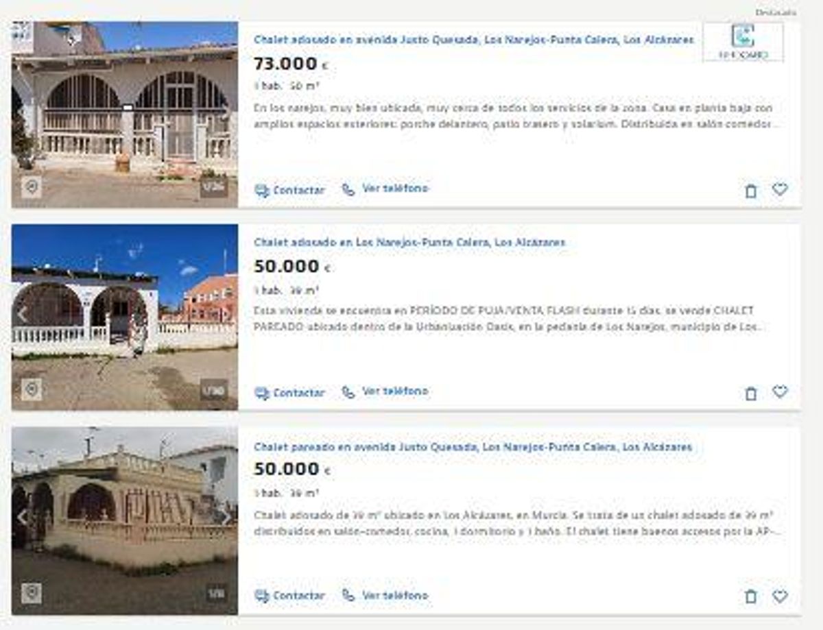 Ejemplo de inmuebles en el Mar Menor por menos de 80.000 euros