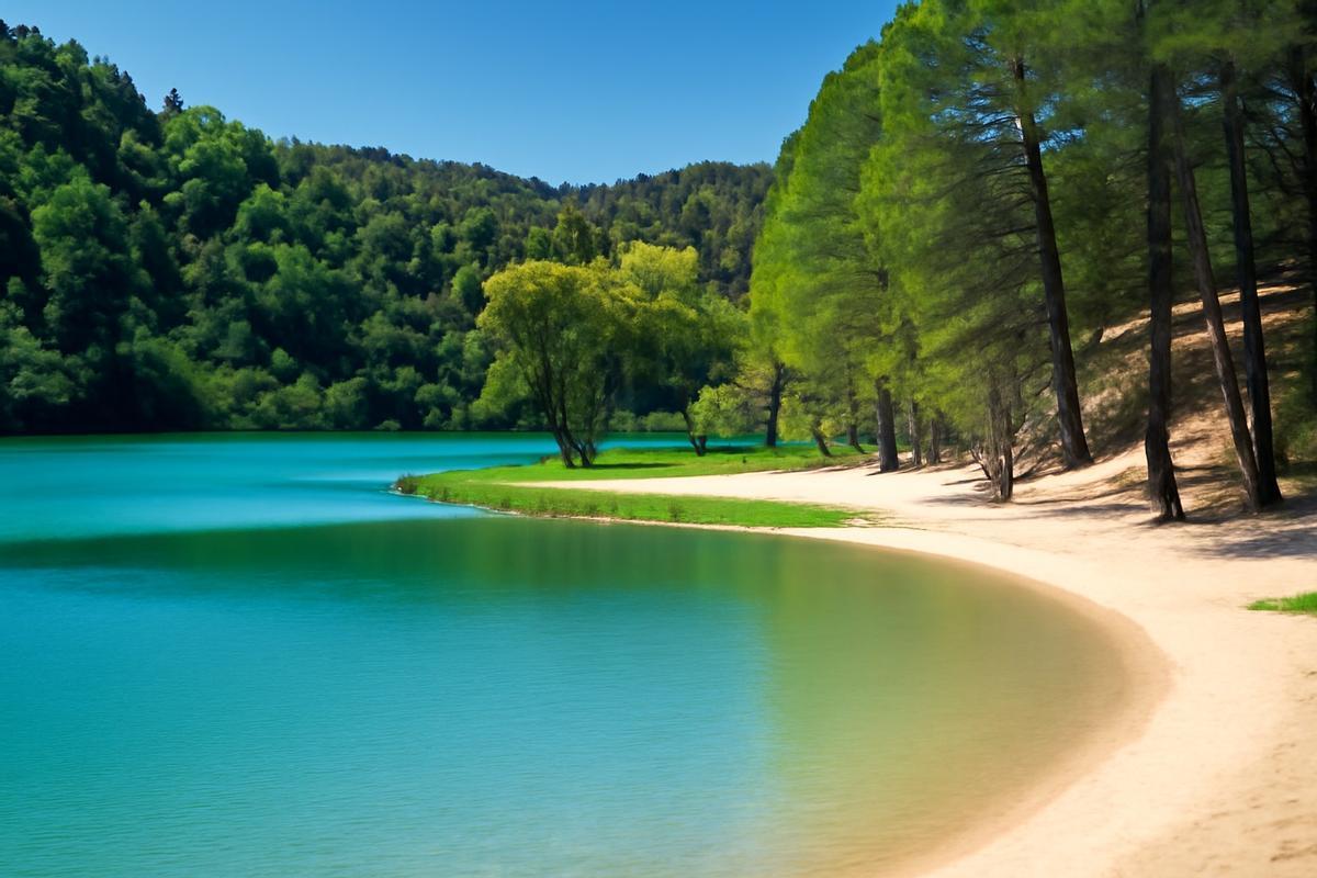 Esta es la playa de Bolarque.