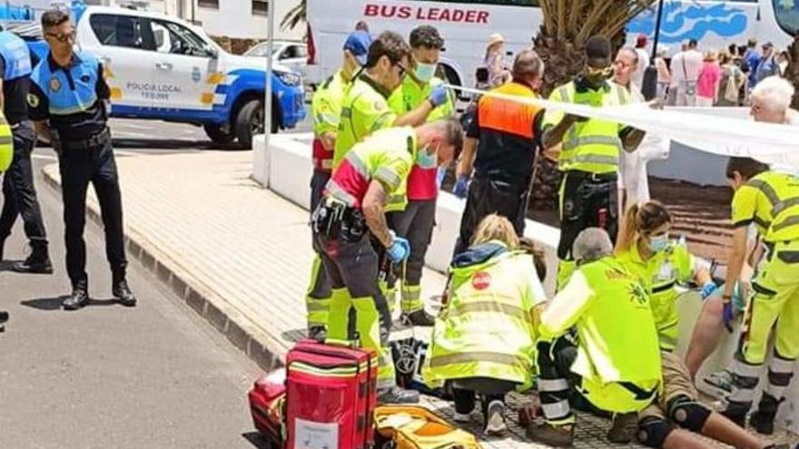 Dos personas resultan heridas tras ser atropelladas en el mercadillo de la Villa de Teguise