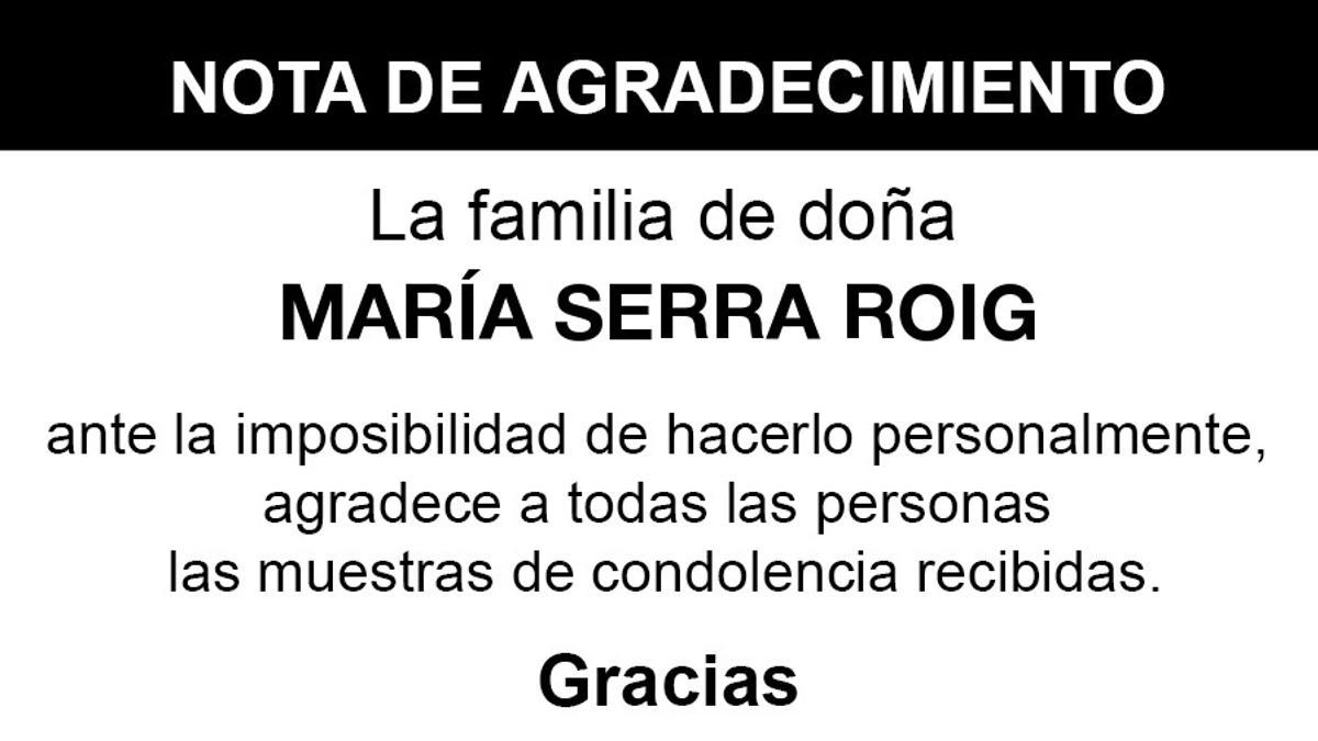 Nota María Serra Roig