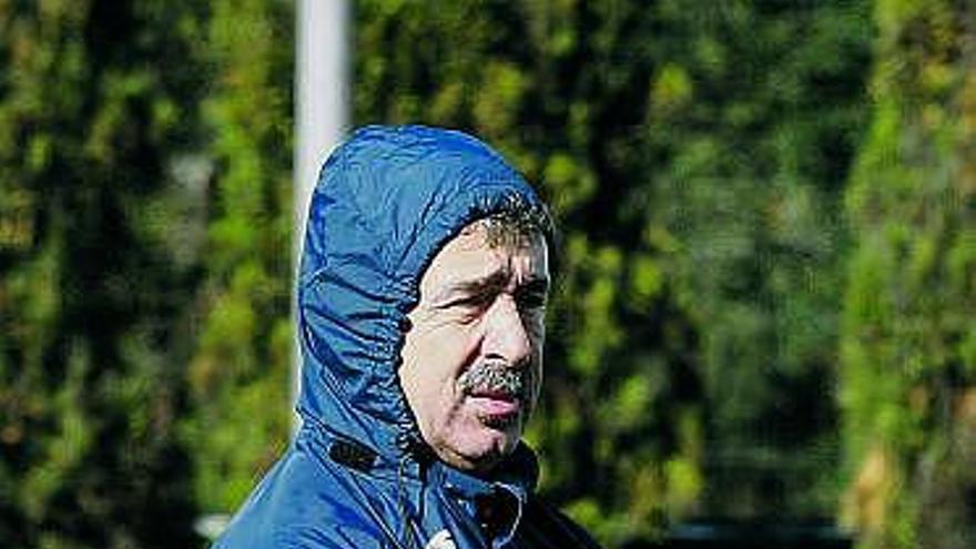 Manuel Preciado, en el entrenamiento de ayer.