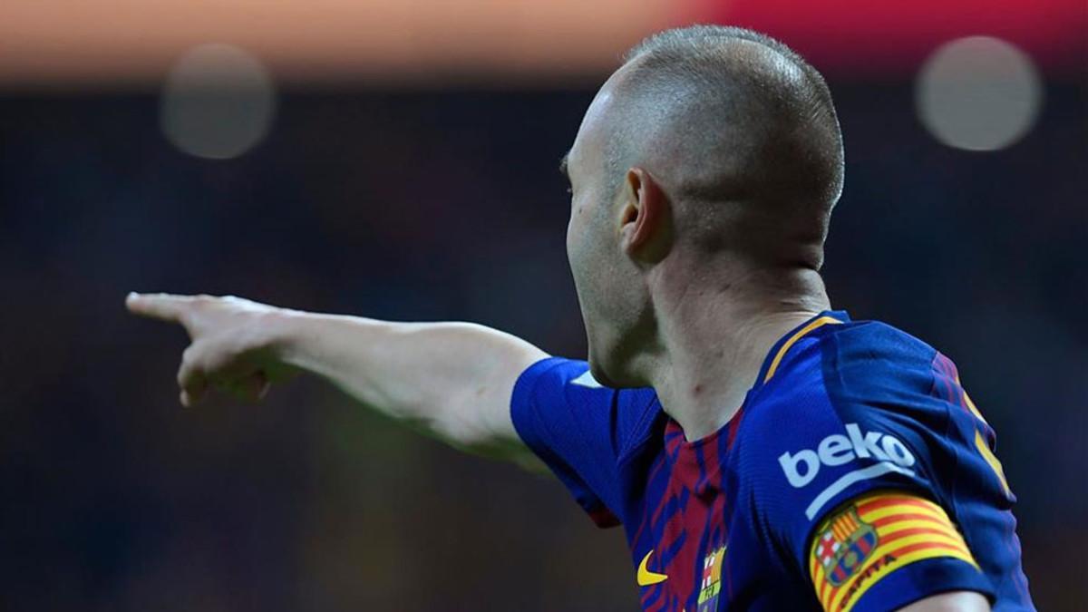 Iniesta celebró su segundo gol oficial del curso