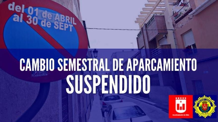 Elda suspende el cambio semestral de aparcamiento