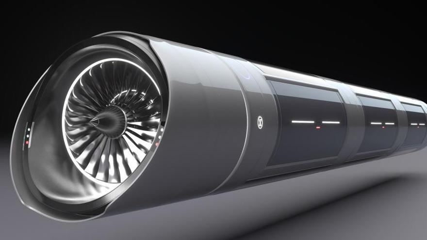 Figuración del hyperloop.