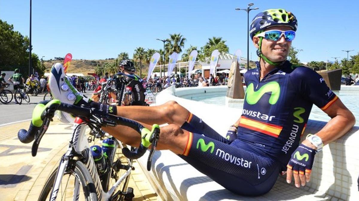 Alejandro Valverde, del Movistar, en el segundo día de descanso en la Vuelta.