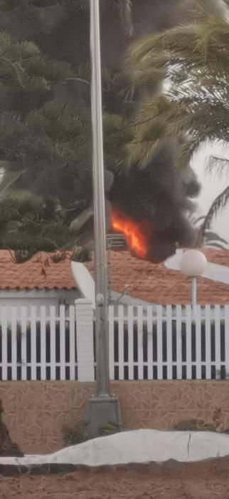 Incendio en el complejo de Bungalows 'Los Arcos' de Playa del Inglés