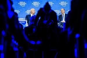 Klaus Schwab y Olaf Scholz en el World Economic Forum (WEF) en Davos, 26 May 2022.