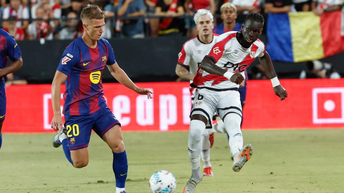 Dani Olmo, durante el partido entre Barcelona y Rayo Vallecano