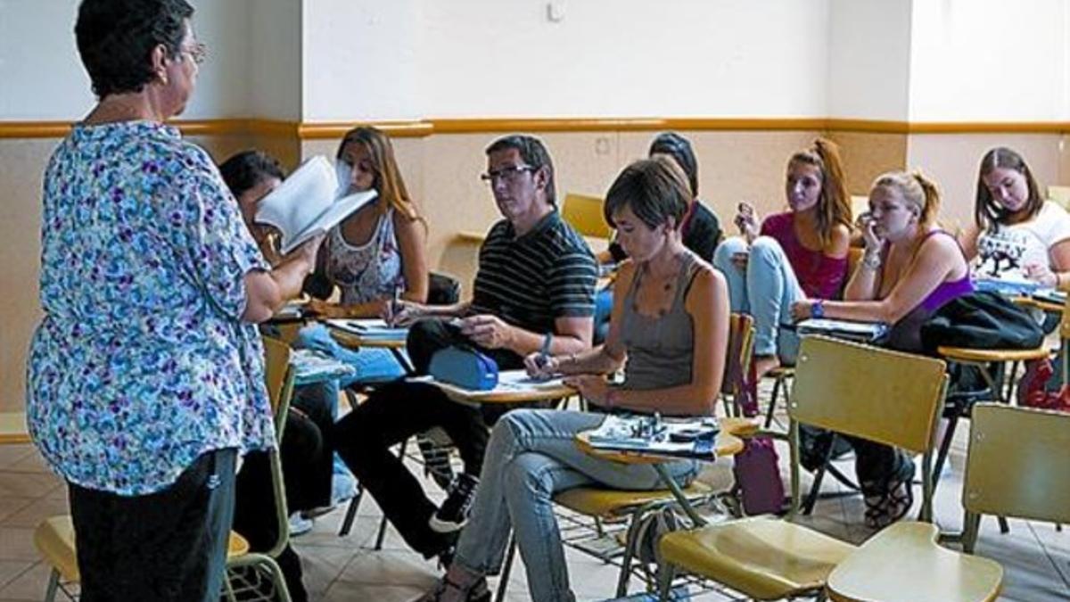 Una clase de Magisterio en el campus Mundet de la UB.