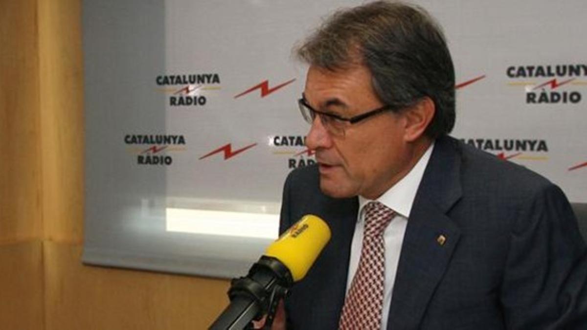 Artur Mas, durante la entrevista que ha concedido este jueves a Catalunya Ràdio.
