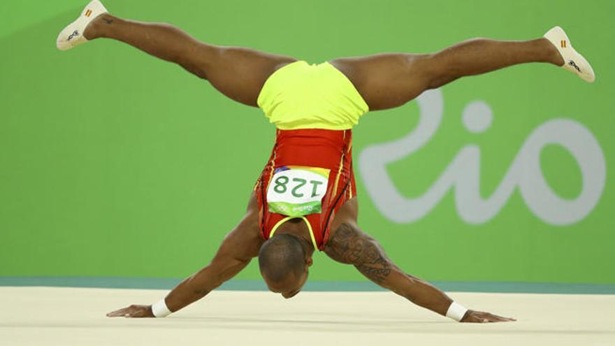 El gimnasta Ray Zapata, en la prueba clasificatoria del viernes.