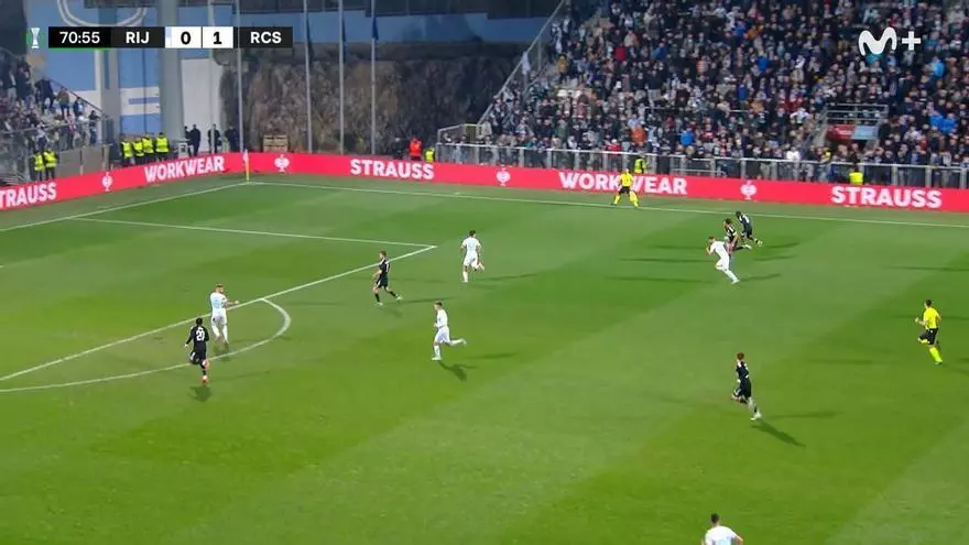 Resumen, goles y highlights del HNK Rijeka 1-2 Racing de Estrasburgo de la ida de los octavos de final de la Conference League