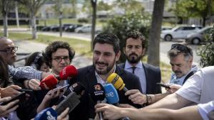 El líder de Vox en Aragón, Alejandro Nolaco, hace un par de semanas tras la reunión de la ultraderecha con el PP por la gobernabilidad de la comunidad.