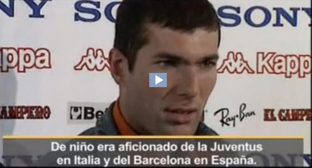 Zidane confesó ser aficionado del Barça durante su infancia