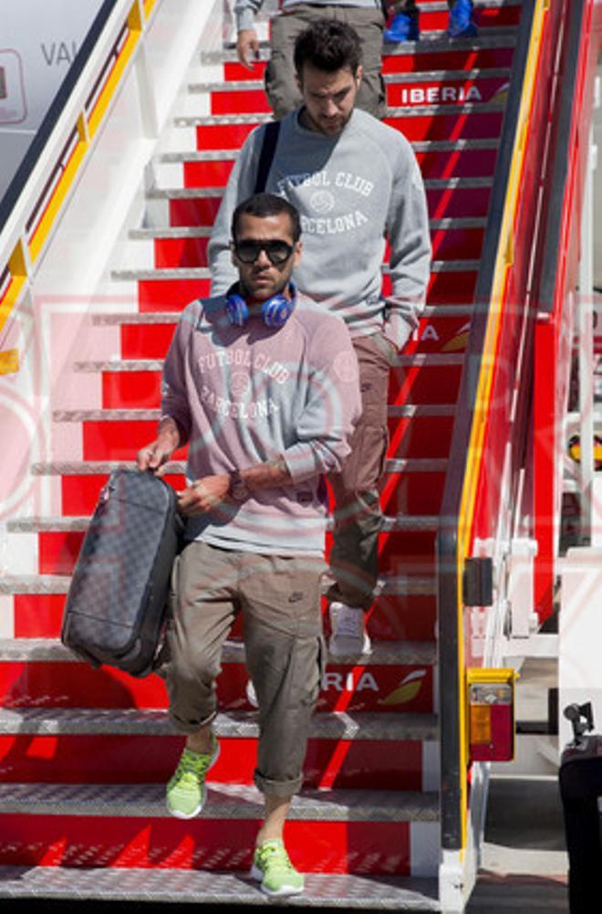 El Barça viajó en avión a Madrid