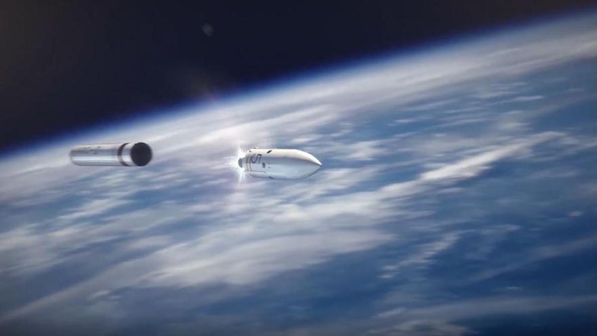 Recreación del Miura 5, el cohete que está previsto lanzarse en 2026.