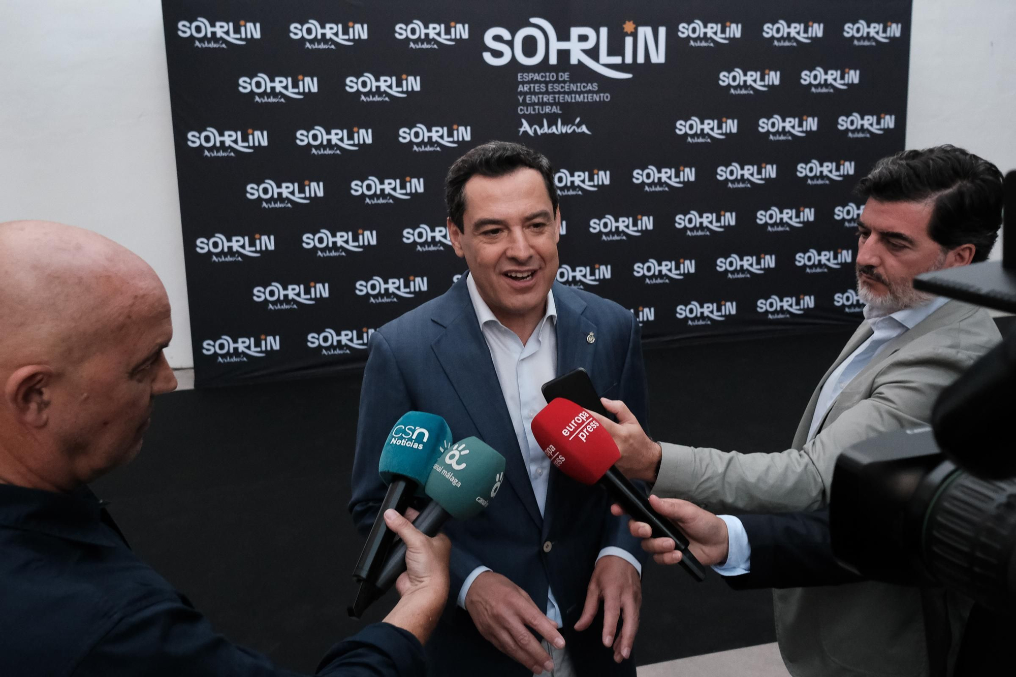 Photocall de la inauguración de Sohrlin Andalucía, el nuevo proyecto de Antonio Banderas y Domingo Sánchez de una escuela de artes escénicas.
