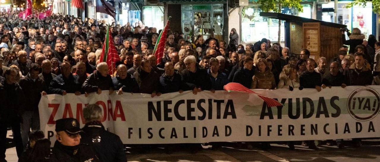 Manifestación en Zamora para exigir la fiscalidad diferenciada, en noviembre del año pasado. |