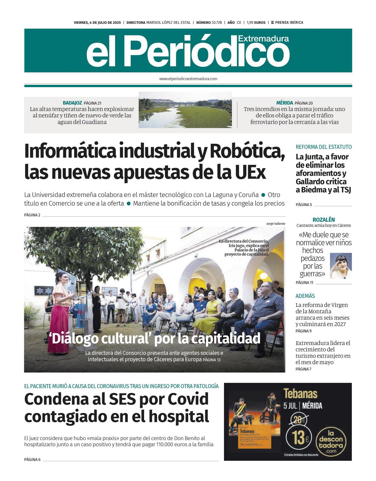 Consulta la portada correspondiente al día 4 de julio de 2025