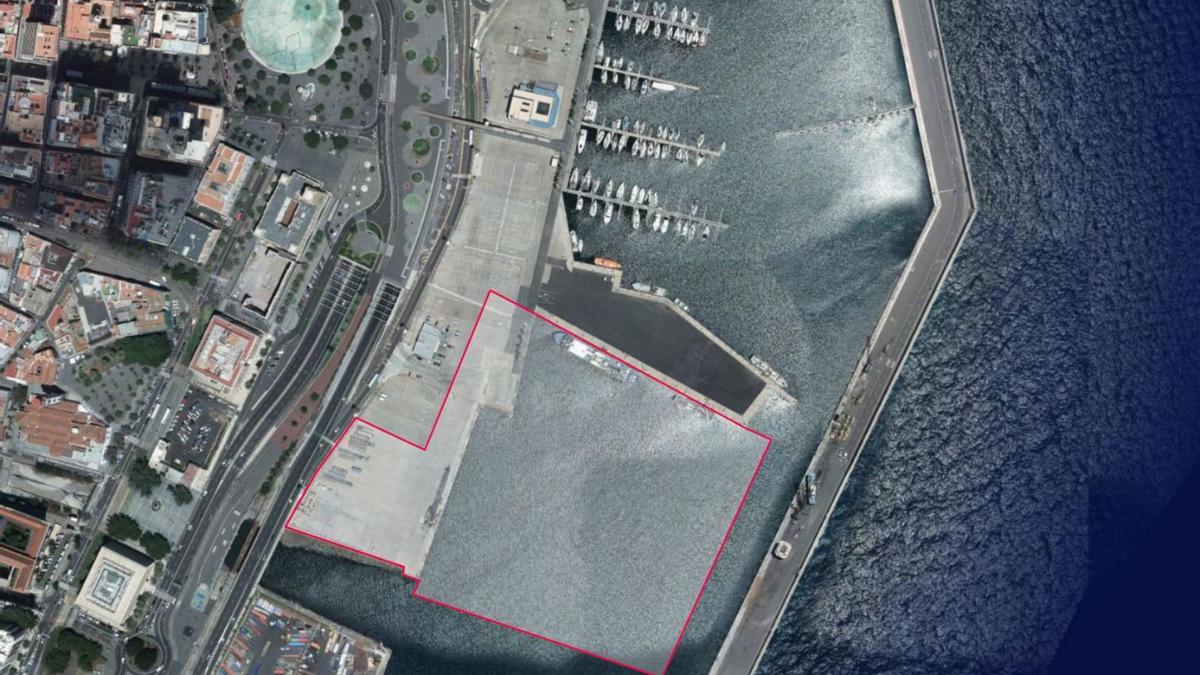 Plano de situación que muestra dónde estará la segunda marina en el frente de la capital tinerfeña. | | E.D.