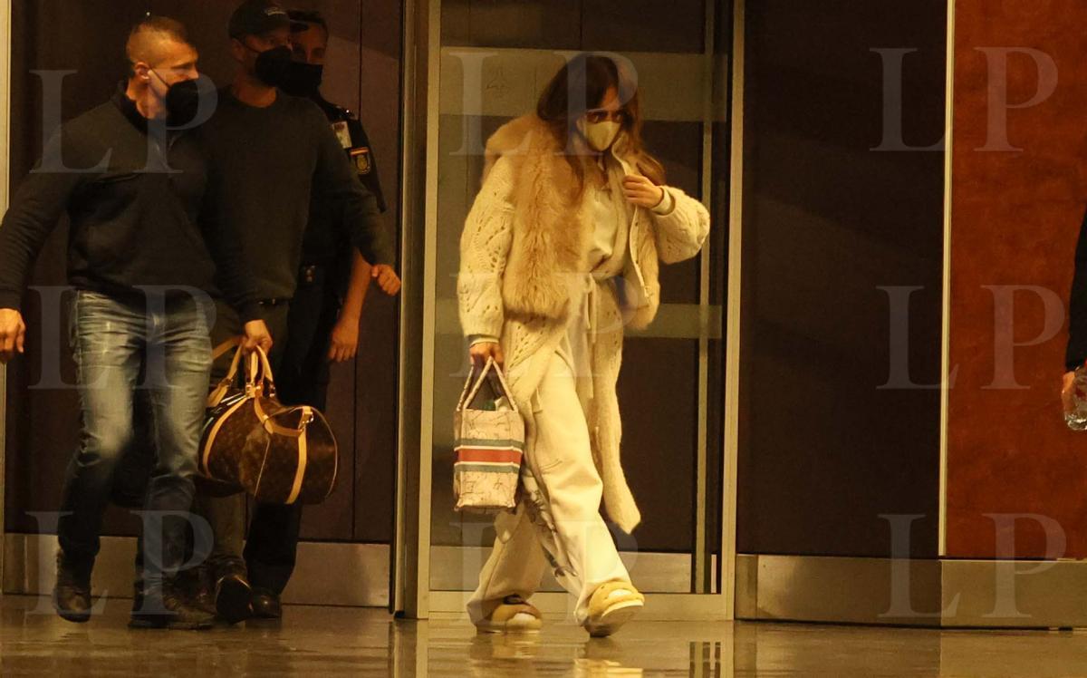 Jennifer López, en el aeropuerto de Gran Canaria