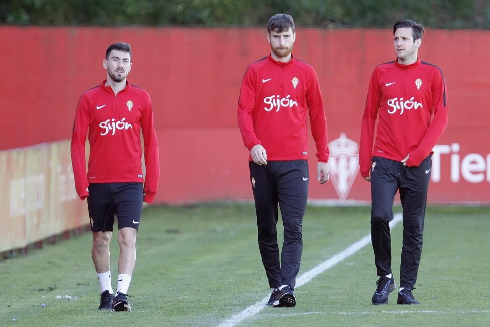 Entrenamiento del Sporting de Gijón con visita de Ángel María Villar