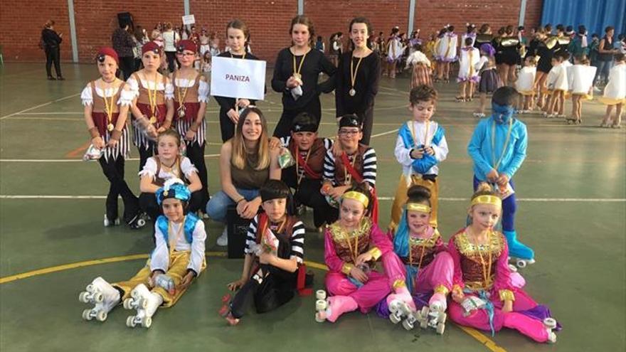 Las escuelas de patinaje exhiben sus avances en Cariñena
