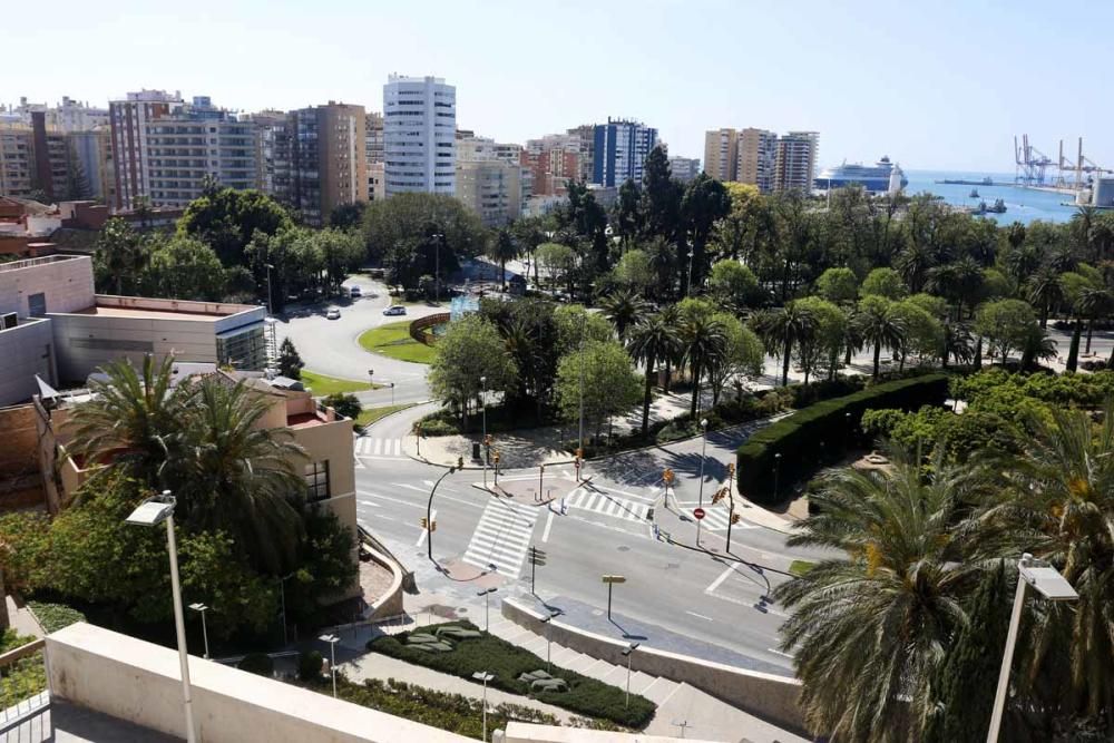 La Málaga desierta desde las alturas