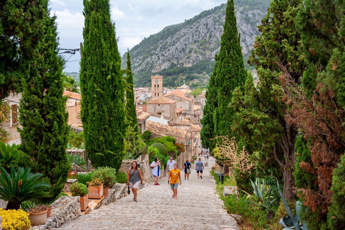 Escaleras del Calvario en la ciudad de Pollença