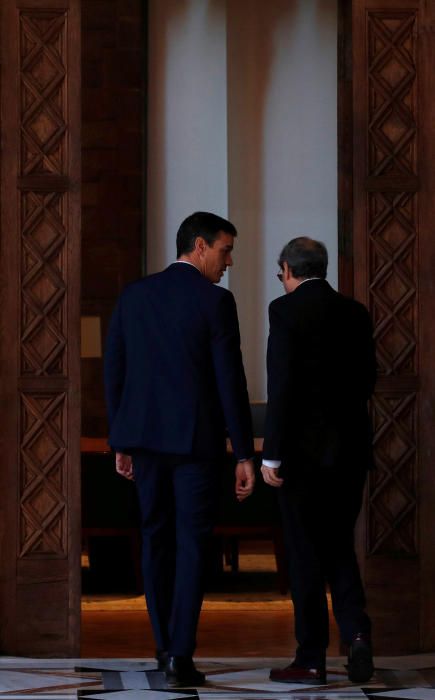 Reunió entre Torra i Sánchez al Palau de la Generalitat