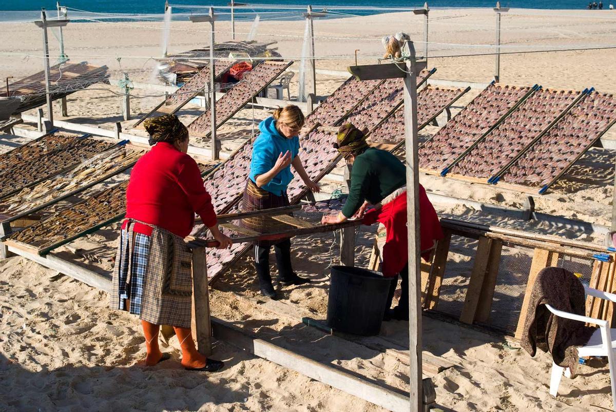Pescado en la playa de Nazaré