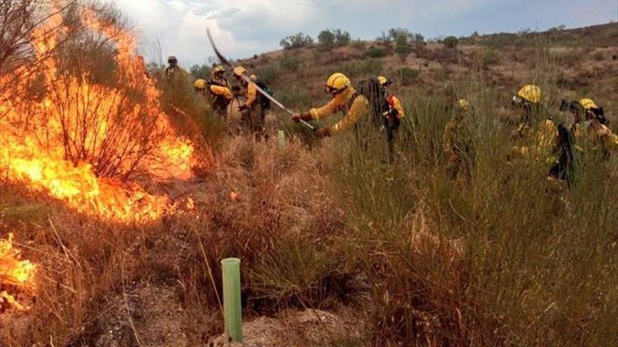 el infoex interviene para extinguir un incendio