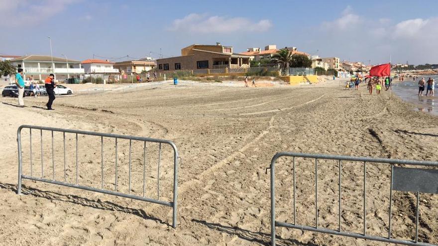 Imagen del estado de la playa tras la rotura de la tubería