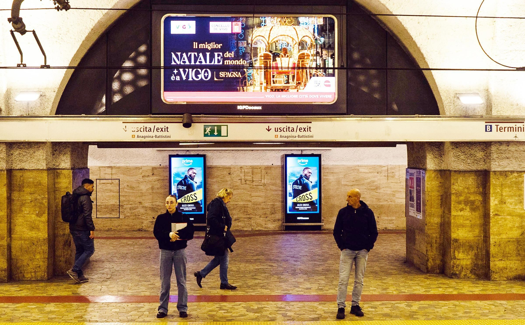 Anuncio de la "Natale" de Vigo, "Il miglior del mondo", en el metro de Roma