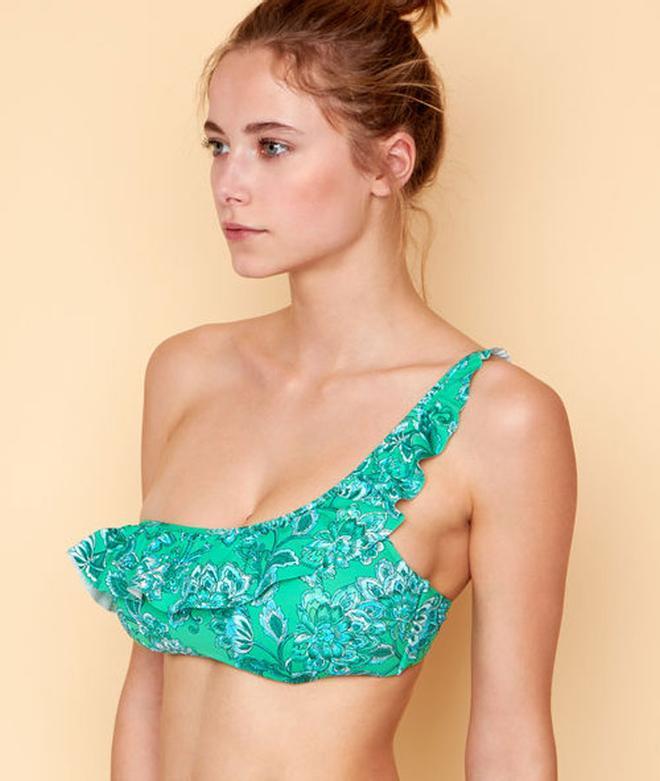Bikini con un solo tirante y volante de Etam