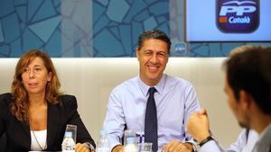 Alicia Sánchez-Camacho y Xavier García Albiol, en una reunión de la dirección del PPC.