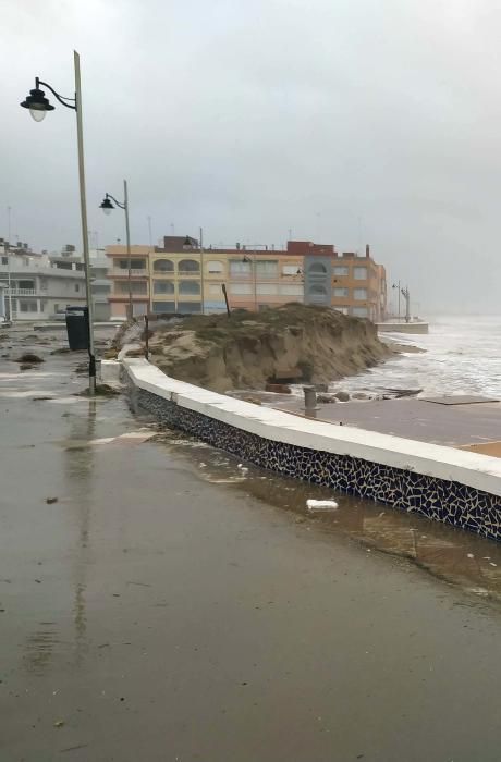 temporal maritimo y de viento en la ribera