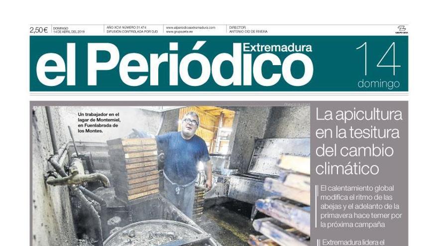 Esta es la portada de EL PERIÓDICO EXTREMADURA correspondiente al día 14 de abril del 2019