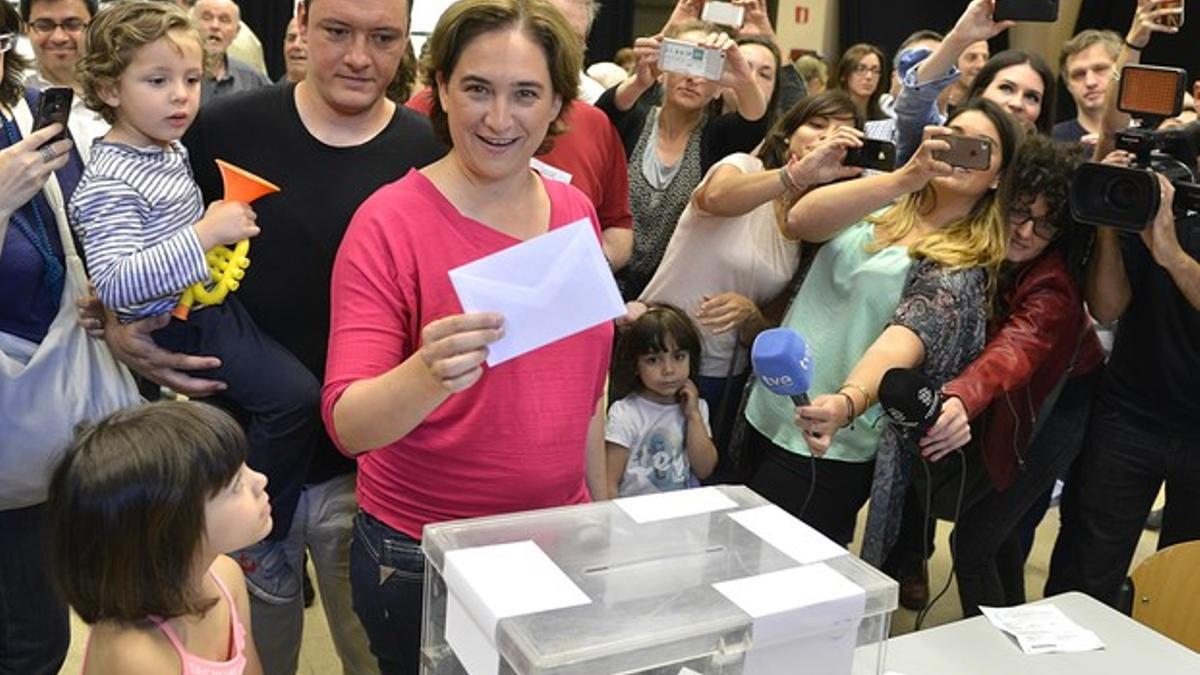 Ada Colau en la jornada de elecciones municipales