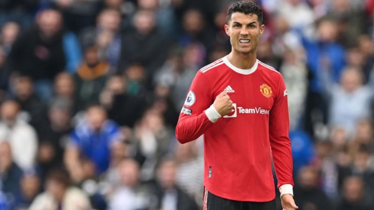 Cristiano Ronaldo durante un partido con el Manchester United