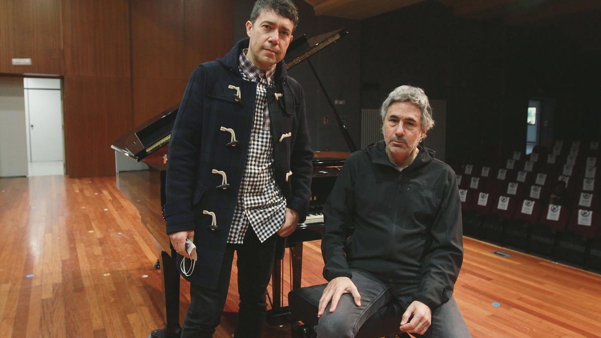 Miguélez y Pilc, durante una estancia del pianista en Ourense hace unos meses.