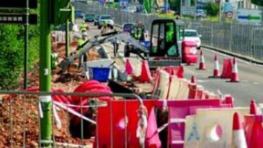 Iniciadas las obras de las aceras y un carril bici en la antigua N-V