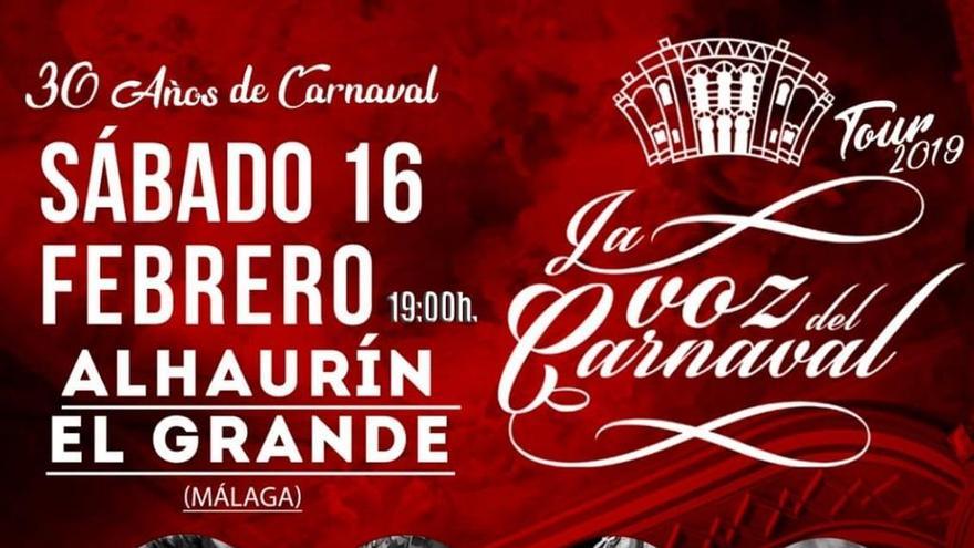 El cartel de &#039;La Voz del Carnaval&#039; de Alhaurín el Grande.