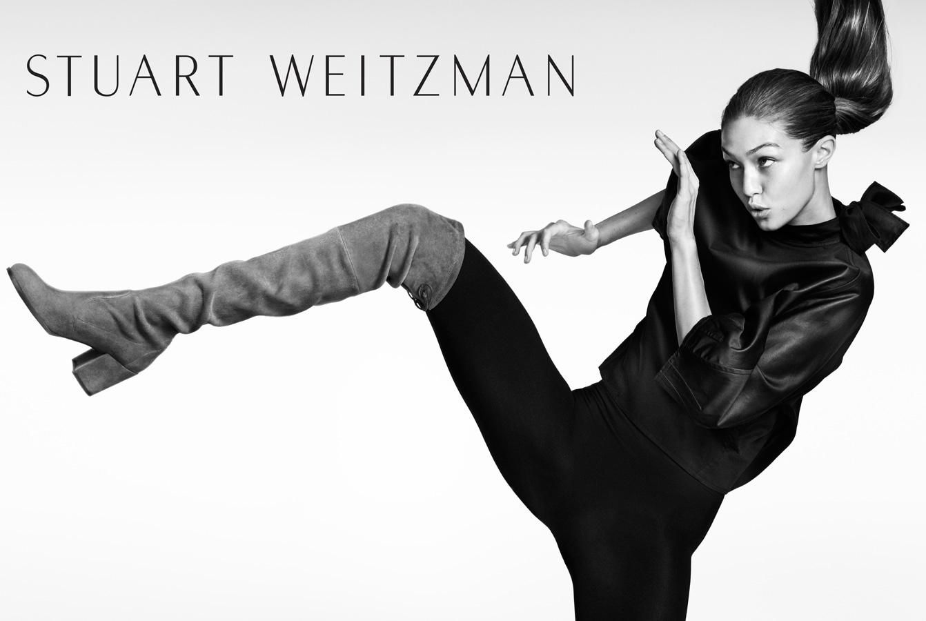 Gigi Hadid, imagen de Stuart Weitzman Otoño/Invierno 2016