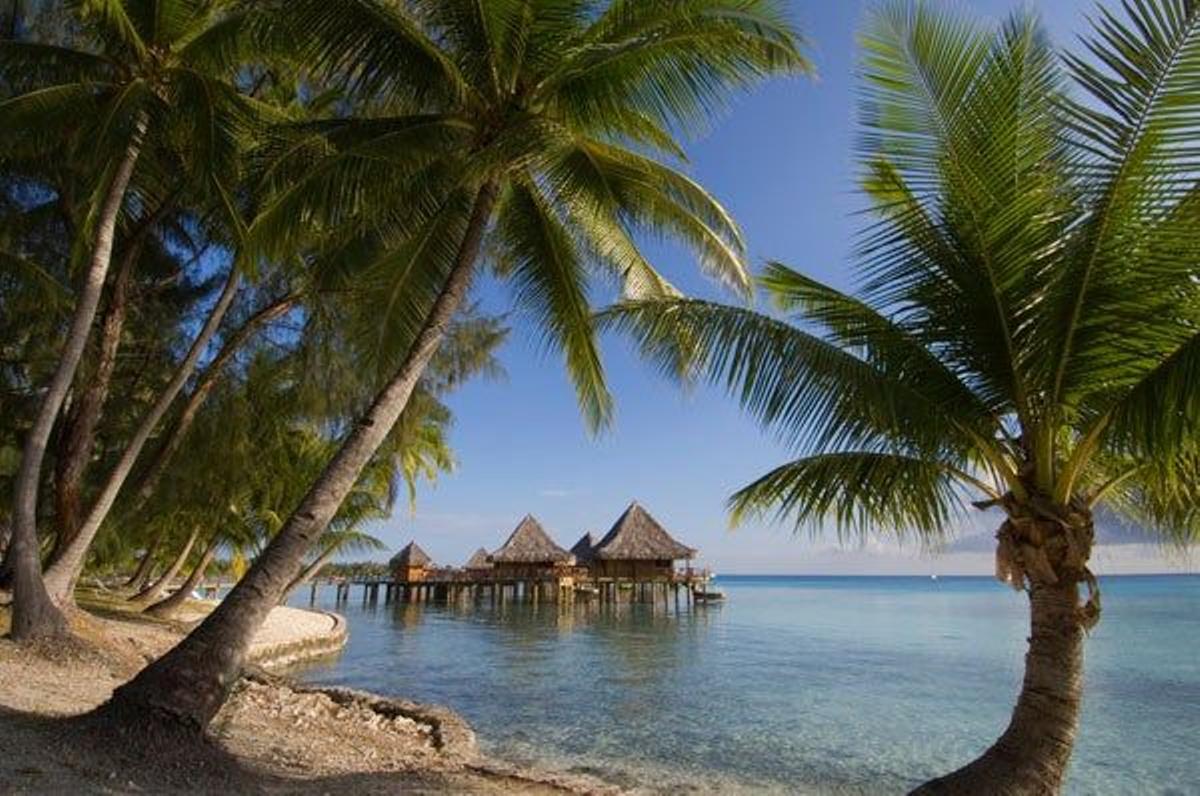 Vista desde una de las playas del Atolón de Rangiroa.