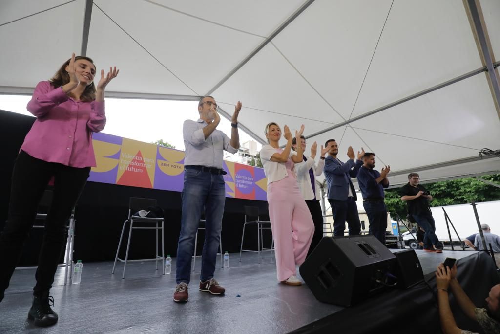 Yolanda Díaz visita Palma en uno de los actos de campaña de Unidas Podemos