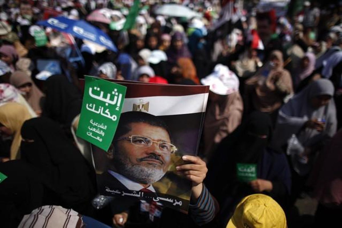 Partidaris de l’enderrocat president Mursi es manifesten al Caire, aquest diumenge. Partidaris de l’enderrocat president Mursi es manifesten al Caire, aquest diumenge.