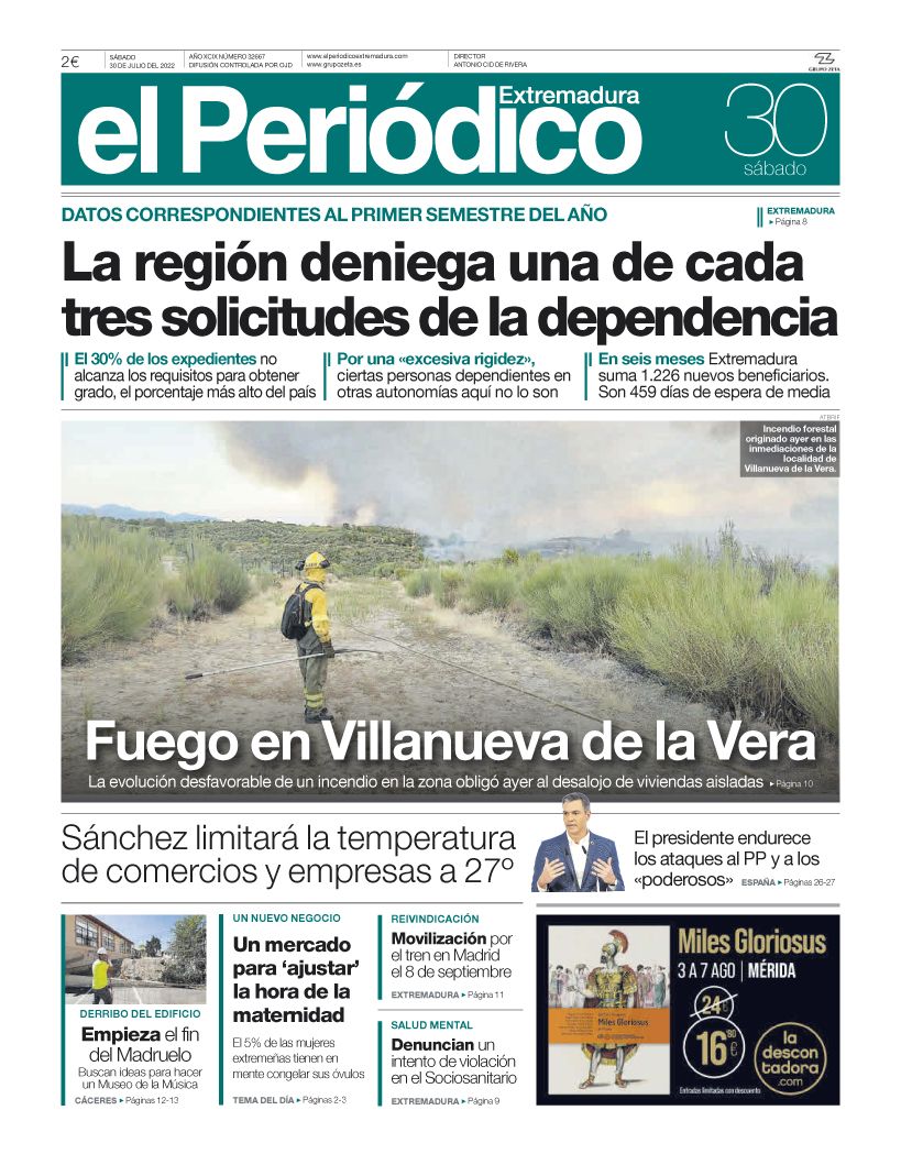 Consulta la portada correspondiente al día 30 de julio del 2022