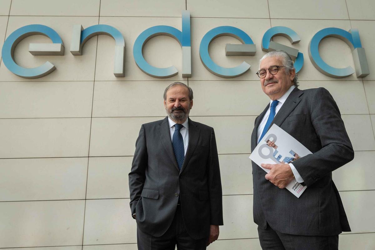 El presidente de Endesa, Juan Sánchez Calero, y su consejero delegado, José Bogas.
